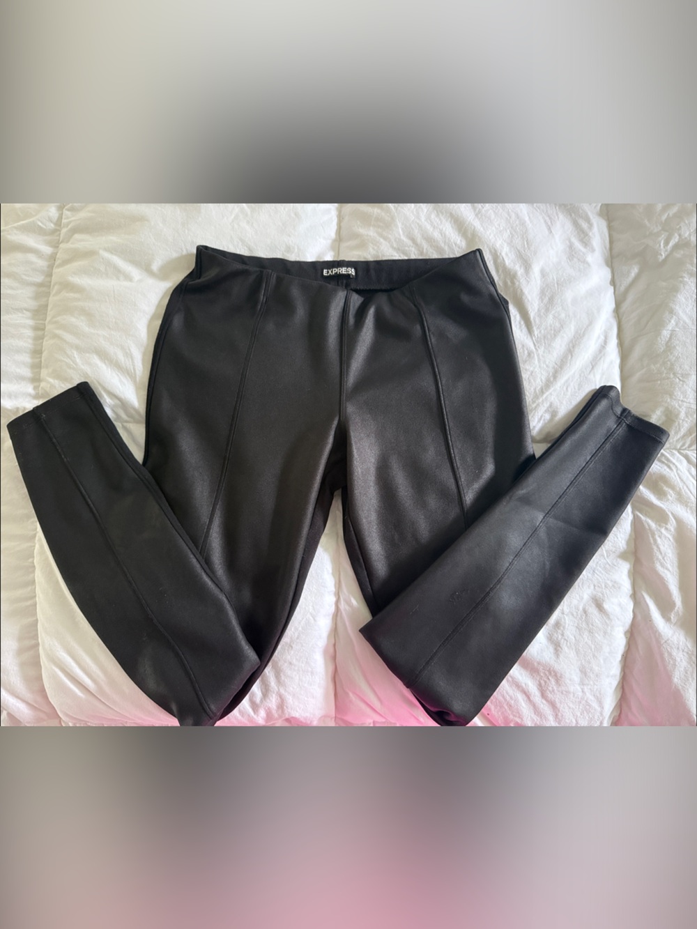 Express Black Faux Leather Jacket - Minimal Seamed Design